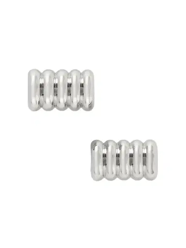 Déhanche Hollyhock Large Silver-tone Earrings | Thumbnail 1 Déhanche Hollyhock Large Silver-tone Earrings | Thumbnail 1