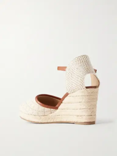 Manolo Blahnik Espadrahi 90 Leather-trimmed Canvas Espadrille Pumps | Thumbnail 3
