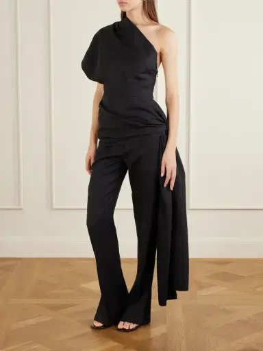 Heirlome Marianne Asymmetric Silk-twill Top | Thumbnail 3