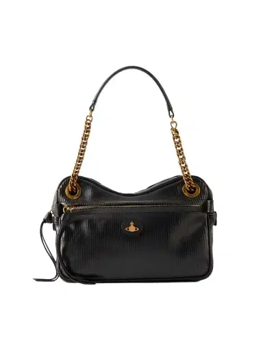 Vivienne Westwood Dolce Medium Orb-embellished Textured-leather Shoulder Bag | Thumbnail 1 Vivienne Westwood Dolce Medium Orb-embellished Textured-leather Shoulder Bag | Thumbnail 1