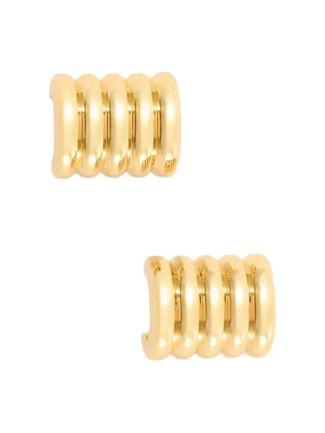 Déhanche Hollyhock Medium Gold-tone Earrings
