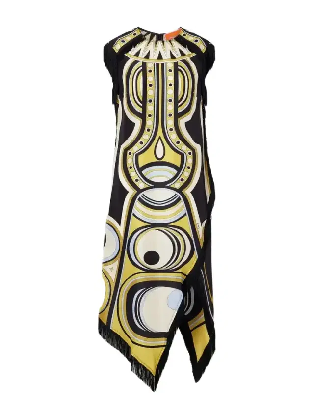 Fringed Printed Silk-voile Mini Dress