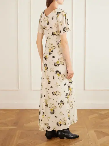 Isabel Marant Falja Draped Floral-print Silk-satin Midi Dress | Thumbnail 3