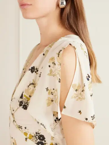 Isabel Marant Falja Draped Floral-print Silk-satin Midi Dress | Thumbnail 4