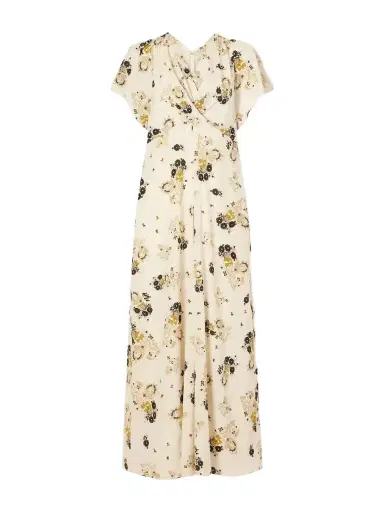 Isabel Marant Falja Draped Floral-print Silk-satin Midi Dress | Thumbnail 1