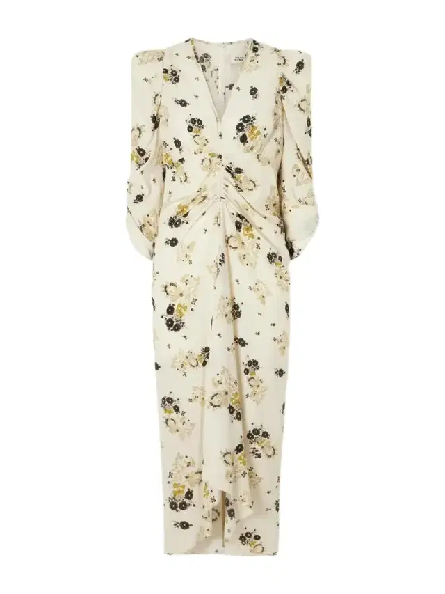 Isabel Marant Albini Gathered Printed Silk-blend Midi Dress