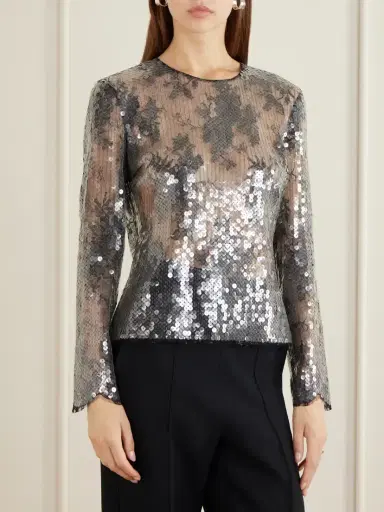 Veronica de Piante Dalia Lace And Sequins Blouse | Thumbnail 3