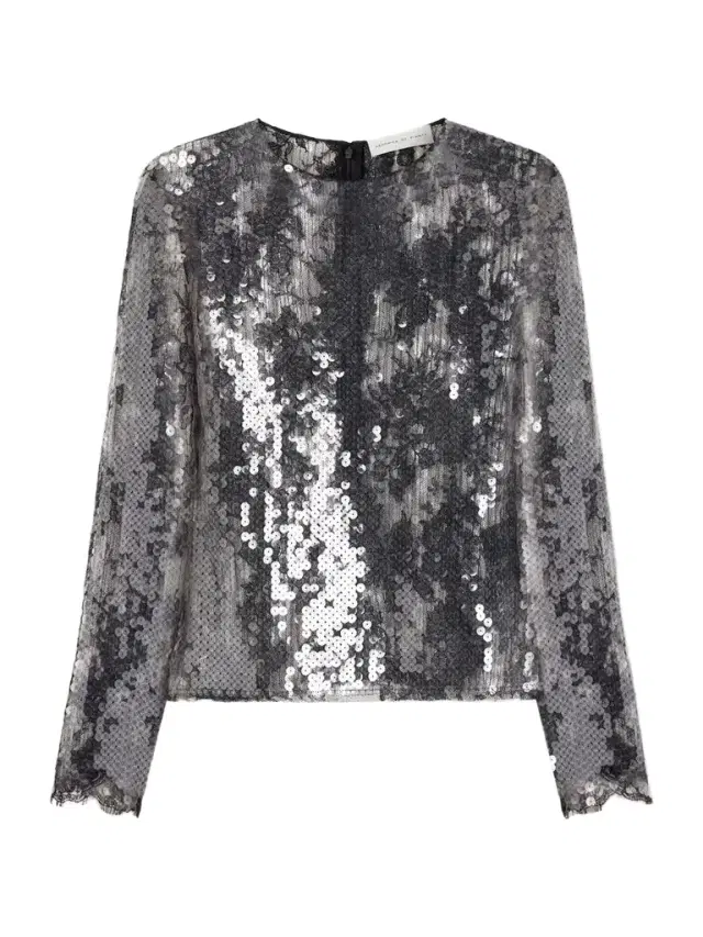 Veronica de Piante Dalia Lace And Sequins Blouse