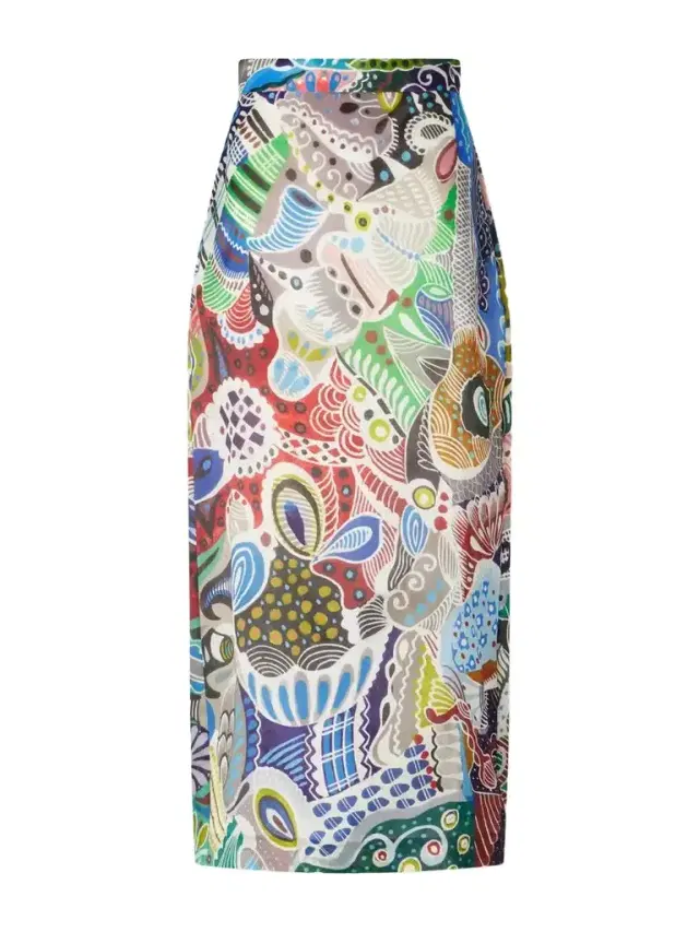 Heirlome Irene Printed Silk-organza Midi Skirt