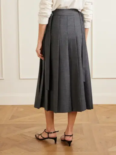 RÓHE Pleated Wool-blend Midi Skirt | Thumbnail 3
