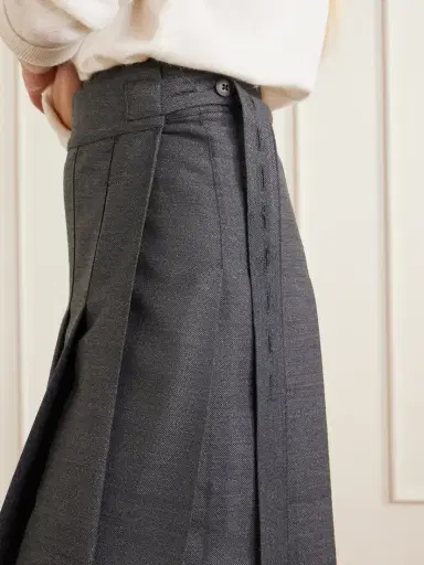 RÓHE Pleated Wool-blend Midi Skirt | Thumbnail 4