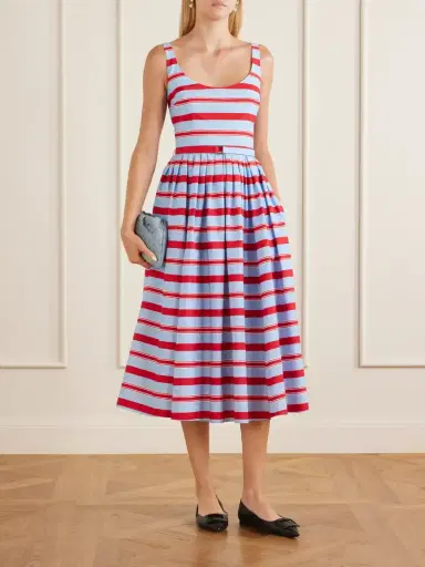 Emilia Wickstead Eglantine Belted Striped Cotton Midi Dress | Thumbnail 2 Emilia Wickstead Eglantine Belted Striped Cotton Midi Dress | Thumbnail 2