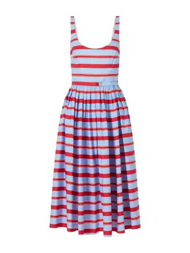 Emilia Wickstead Eglantine Belted Striped Cotton Midi Dress | Thumbnail 1 Emilia Wickstead Eglantine Belted Striped Cotton Midi Dress | Thumbnail 1