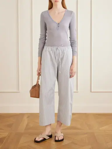 James Perse Ribbed Cotton And Cashmere-blend T-shirt | Thumbnail 2 James Perse Ribbed Cotton And Cashmere-blend T-shirt | Thumbnail 2