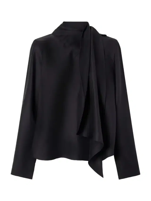 Gala Scarf-detail Silk-twill Blouse