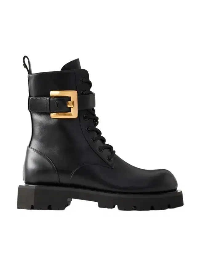 Balmain Anthem Belt-detailed Leather Ankle Boots