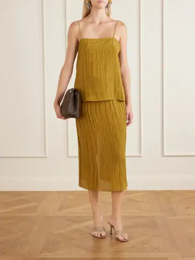 Tibi Crinkle Charmeuse Midi Skirt | Thumbnail 2