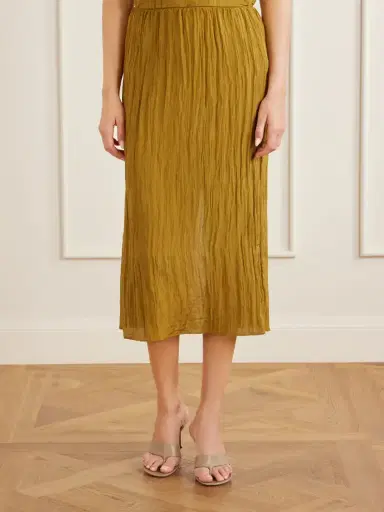Tibi Crinkle Charmeuse Midi Skirt | Thumbnail 3