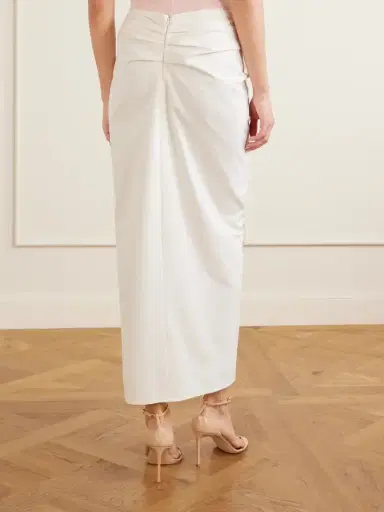 Magda Butrym Embellished Gathered Cotton Midi Skirt | Thumbnail 3 Magda Butrym Embellished Gathered Cotton Midi Skirt | Thumbnail 3
