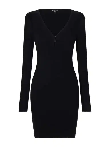 James Perse Ribbed Cotton And Cashmere-blend Mini Dress | Thumbnail 1 James Perse Ribbed Cotton And Cashmere-blend Mini Dress | Thumbnail 1