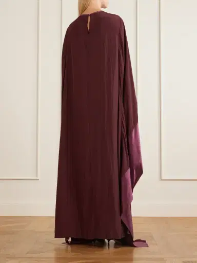 Lanvin Pleated Satin-trimmed Charmeuse Gown | Thumbnail 3