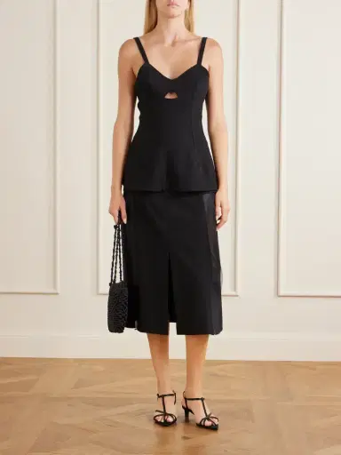Jil Sander Satin-trimmed Wool Midi Skirt | Thumbnail 2 Jil Sander Satin-trimmed Wool Midi Skirt | Thumbnail 2