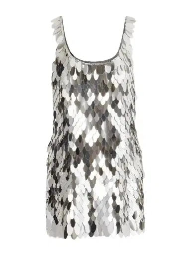 Rabanne Sequined Silver-tone Chainmail Mini Dress | Thumbnail 1