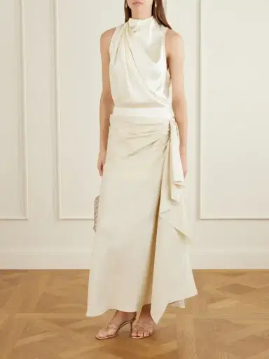 Heirlome Kate Draped Silk-satin Top | Thumbnail 2