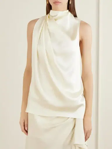 Heirlome Kate Draped Silk-satin Top | Thumbnail 3