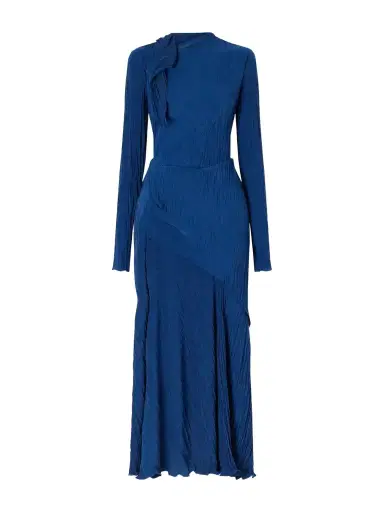 Victoria Beckham Draped Plissé-crepe Midi Dress | Thumbnail 1