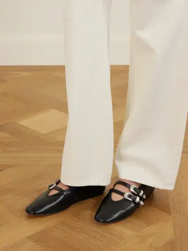 Le Monde Béryl Claudia Buckle-embellished Leather Ballet Flats | Thumbnail 2