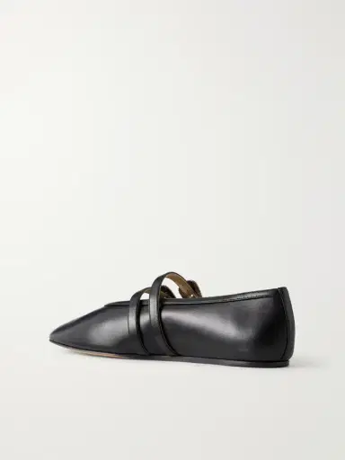 Le Monde Béryl Claudia Buckle-embellished Leather Ballet Flats | Thumbnail 3
