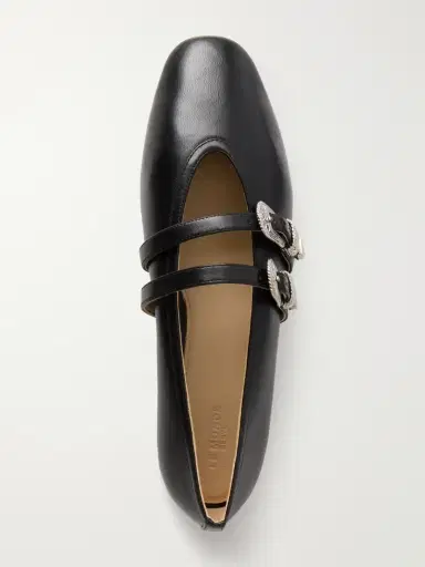 Le Monde Béryl Claudia Buckle-embellished Leather Ballet Flats | Thumbnail 5