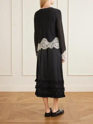 ANNA SUI Lace-trimmed Jersey Cardigan | Thumbnail 4