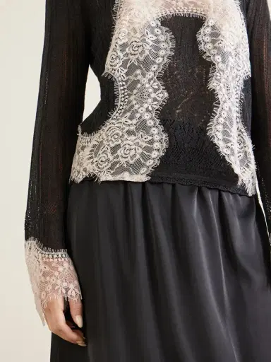 ANNA SUI Lace-trimmed Jersey Cardigan | Thumbnail 5