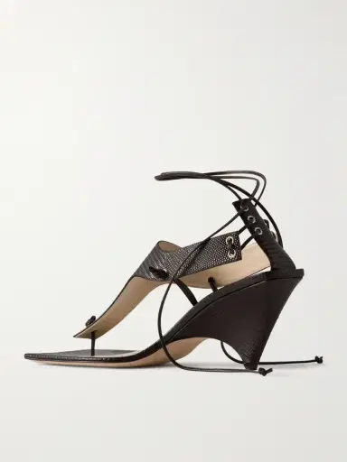 CHRISTEN Edge T-strap 75 Textured Leather Sandals | Thumbnail 3