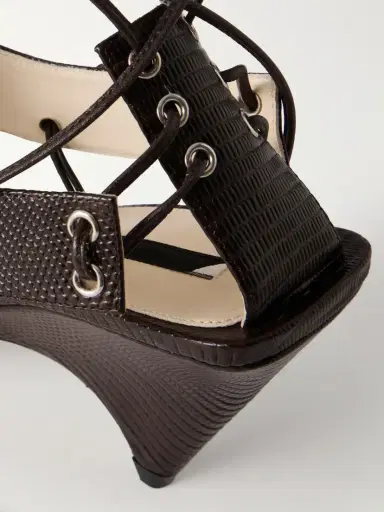 CHRISTEN Edge T-strap 75 Textured Leather Sandals | Thumbnail 5