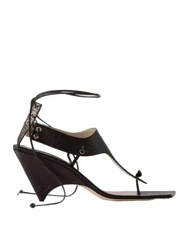 CHRISTEN Edge T-strap 75 Textured Leather Sandals | Thumbnail 1