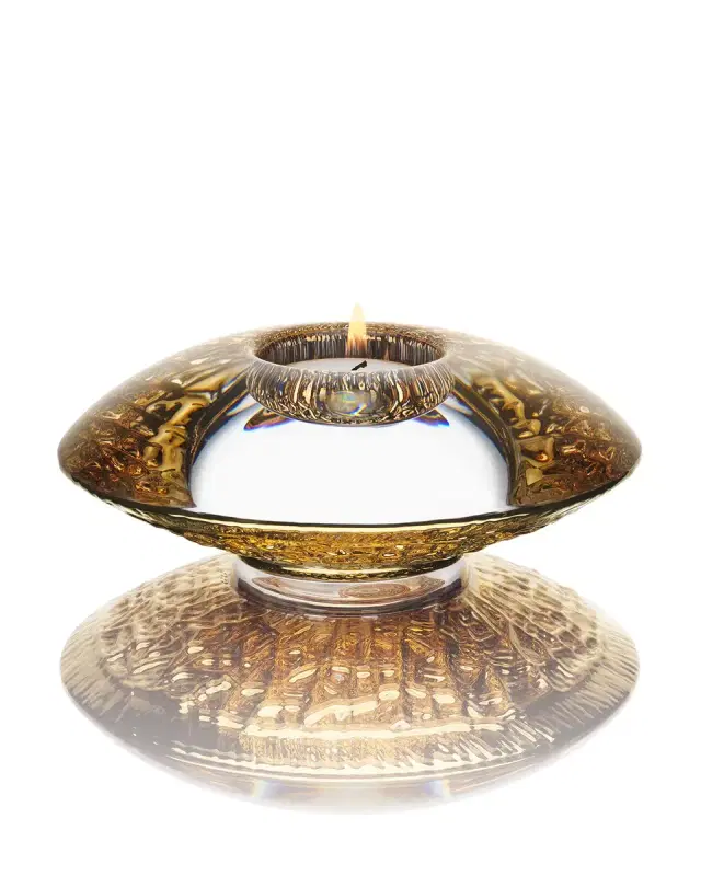 Orrefors Gold Discus Votive