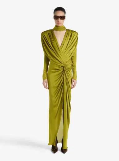 Balmain Long silk charmeuse dress | Thumbnail 2