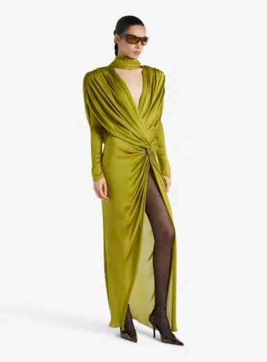 Balmain Long silk charmeuse dress | Thumbnail 3