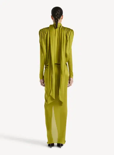 Balmain Long silk charmeuse dress | Thumbnail 4