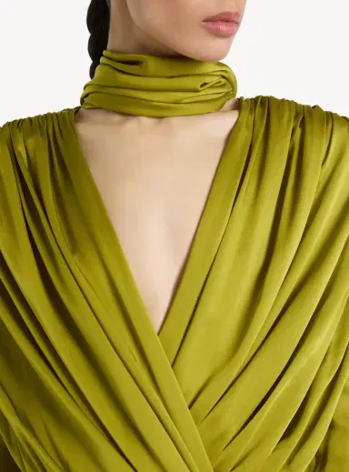 Balmain Long silk charmeuse dress | Thumbnail 6