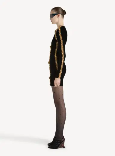 Balmain Velvet dress with embroidered trim | Thumbnail 6 Balmain Velvet dress with embroidered trim | Thumbnail 6