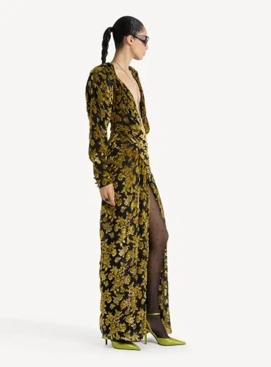 Balmain Long velvet jacquard dress | Thumbnail 5 Balmain Long velvet jacquard dress | Thumbnail 5