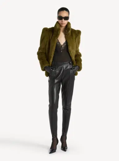Balmain Lambskin trousers with stirrup | Thumbnail 2 Balmain Lambskin trousers with stirrup | Thumbnail 2
