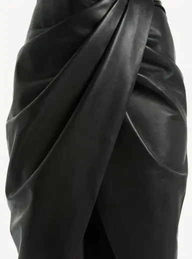 Balmain Draped lambskin midi skirt | Thumbnail 4 Balmain Draped lambskin midi skirt | Thumbnail 4