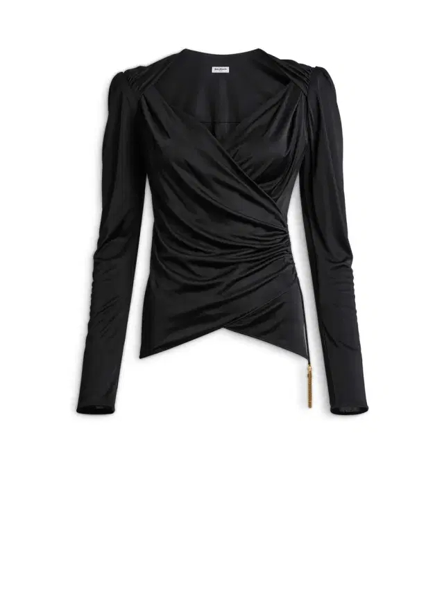 Balmain Draped flowing jersey top
