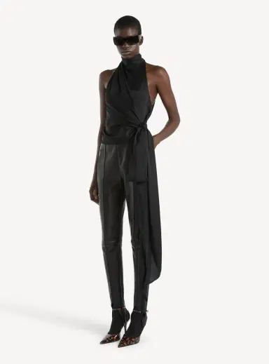 Balmain Open-back silk chiffon top | Thumbnail 2 Balmain Open-back silk chiffon top | Thumbnail 2