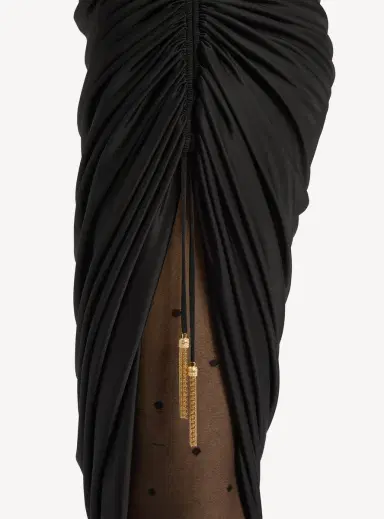 Balmain Flowing jersey midi skirt with slit | Thumbnail 4